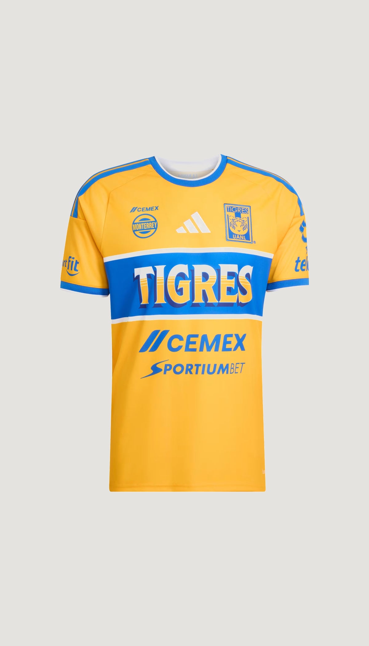 Tigres UANL local 2026/27 versión jugador — vista frontal